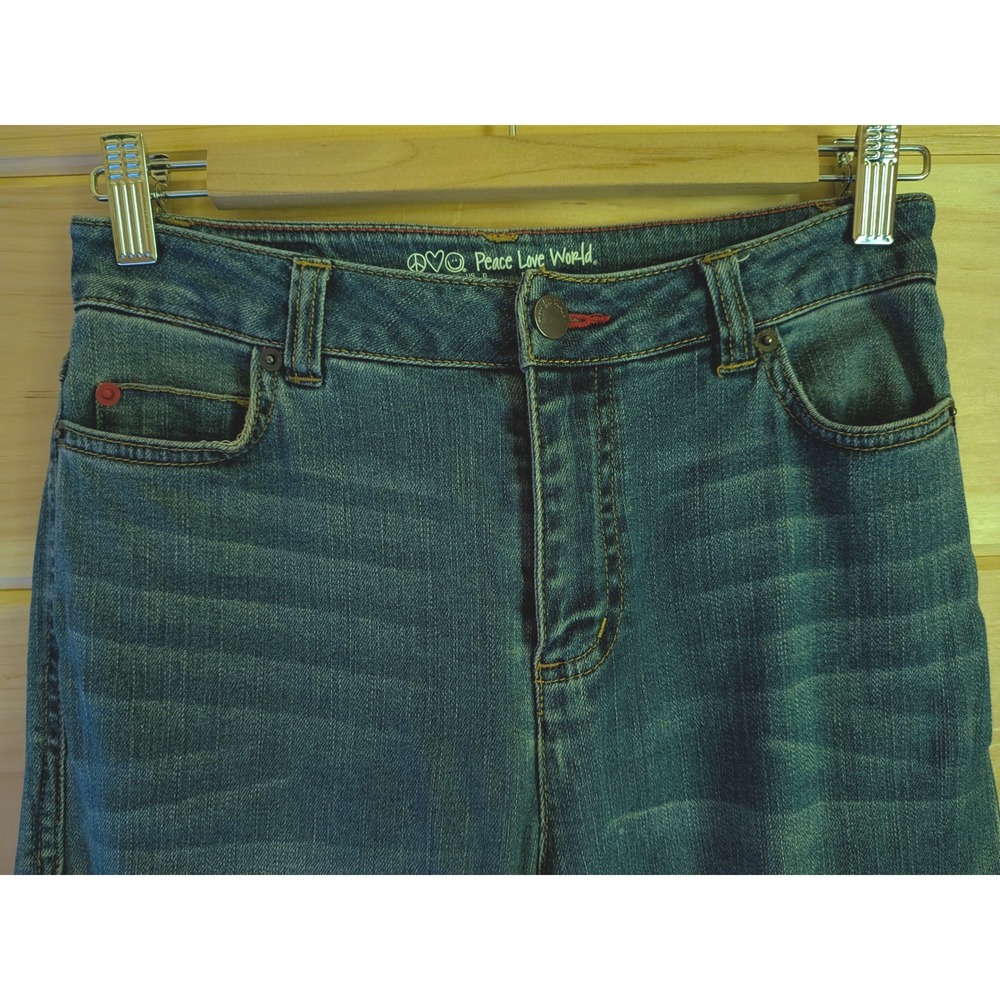 Peace Love World Wide Leg Jeans 0 Boho Distressed Streetwear Frayed Edgy Hippie - Picture 4 of 13